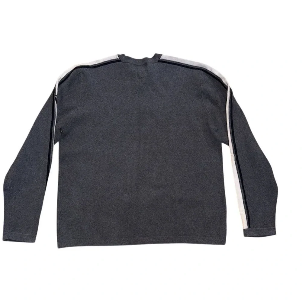 Eddie‎ Bauer Men's Gray Striped Crew Neck Pullover cotton Sweater L grandpacore - Picture 8 of 8